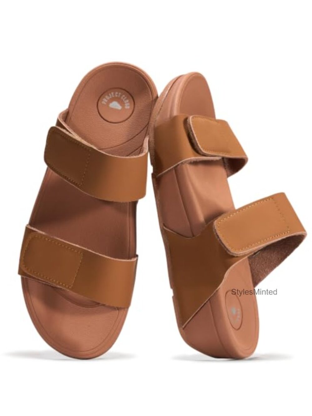 Genuine Leather Platform Slide Sandals Womens Non-Slip Comfortable